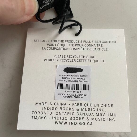 Indigo Love & Lore Outdoor Fleece Lined Knit Mittens Bordeaux Burg Sz OS NWT - Picture 10 of 12